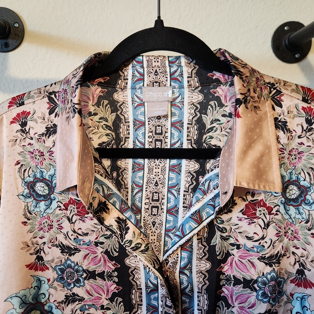 Chico's Multicolor Patterned Blouse - Picture 2 of 3